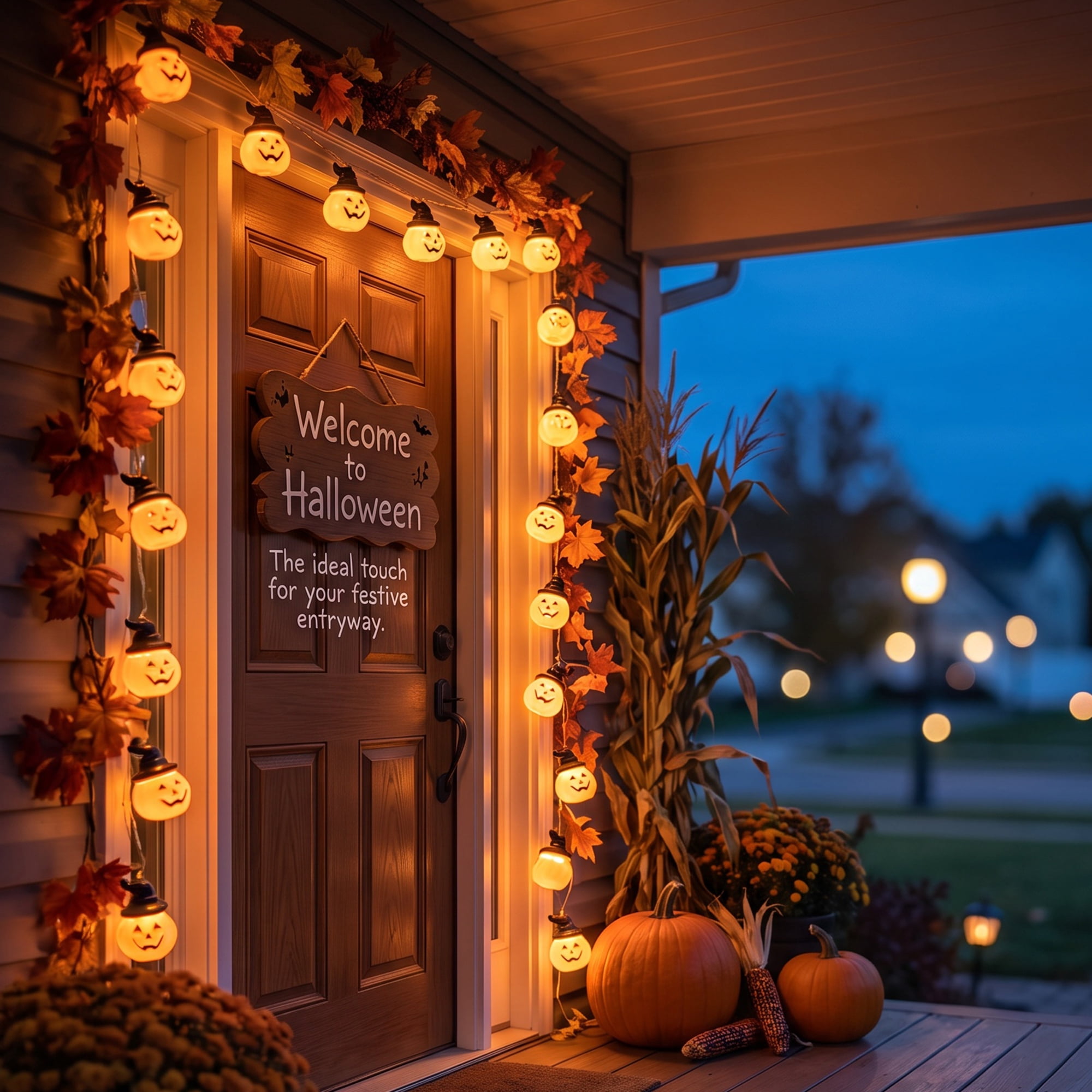 Unique Bargains Halloween Jack-O'-Lantern Fairy Lights 4.9 ft Black Hat Battery Operated