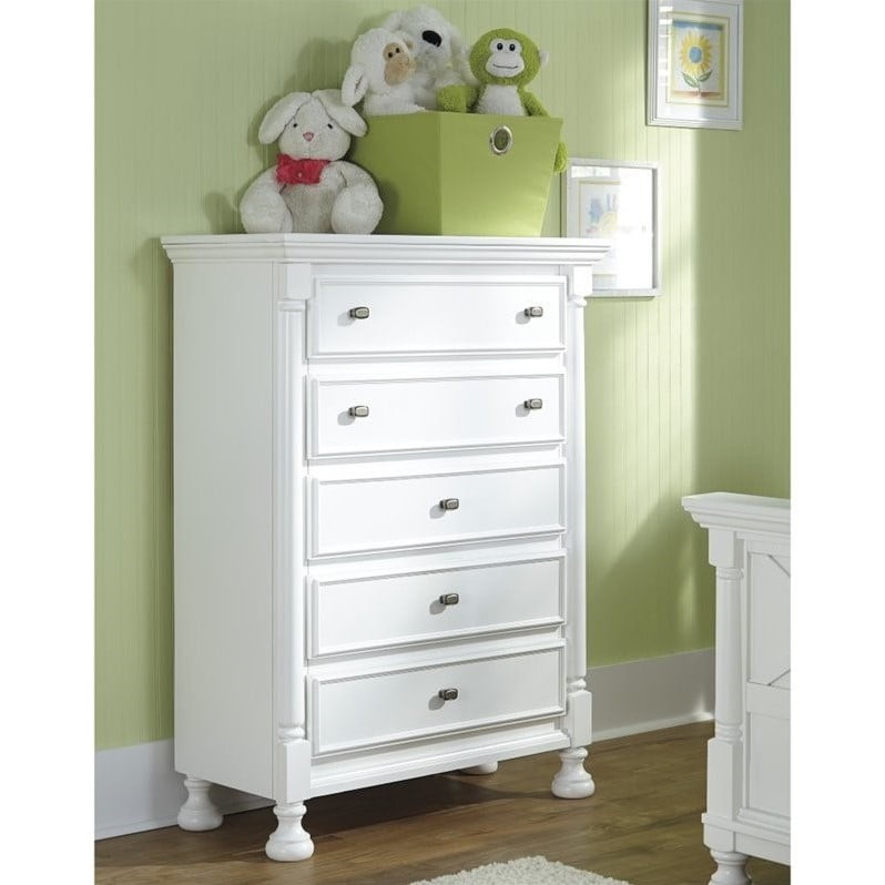 Ashley Furniture Kaslyn 5 Drawer Wood Chest in White - Walmart.com - Walmart.com
