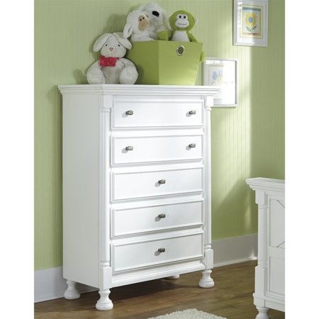 Ashley Furniture Kaslyn 5 Drawer Wood Chest In White Walmart Com