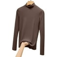 thumbnail image 4 of felwors Women's Turtleneck Thermal Base Layer Top - Brushed Fleece Lined, Moisture-Wicking Long Sleeve Slim Fit Shirt for Cold Weather Coffee, M, 4 of 7