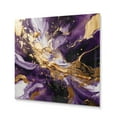 thumbnail image 2 of Designart "Liquid Magic in Purple and Gold III" Abstract Metal Art Print, 2 of 5