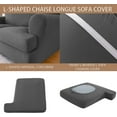 thumbnail image 3 of T Cushion Sofa Slipcovers with 3 Individual T Cushion Shape Seat Covers for Home Décor,4 Pieces Stretchable Washable Non-Pilling Non-Slip t Cushion Sofa Slipcover(Sofa,Dark Gray), 3 of 17