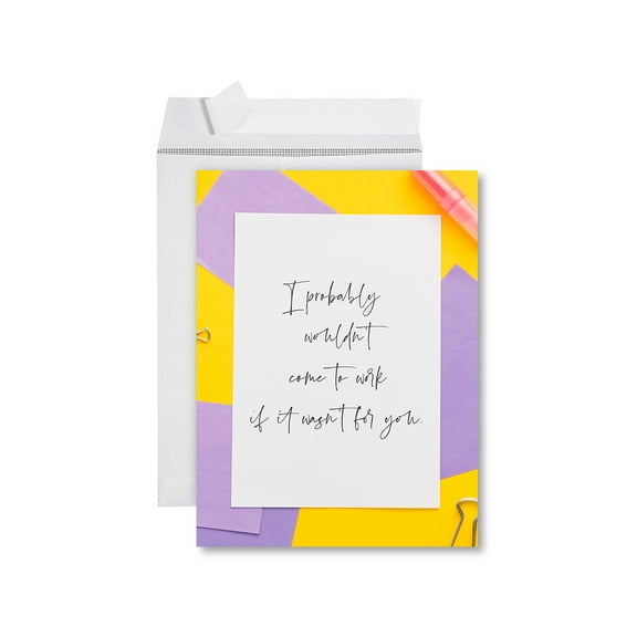 Koyal Wholesale Funny National Boss's Day Jumbo Card, Wouldn't Come to Work If it Wasn't For You, Greeting Card, 1-Pk