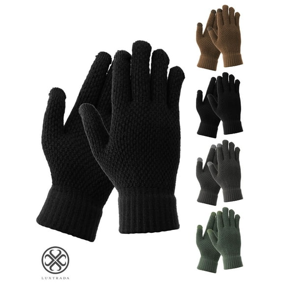Luxtrada Mens Thermal Winter TouchScreen Gloves Full Finger Gloves Warm Winter Gloves