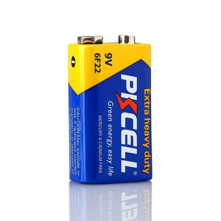 PKCELL 6F22 9V Extra Heavy Duty Batteries, 1 Bulk