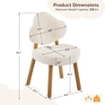 thumbnail image 6 of Ktaxon Blended Chenille Armless Vanity Chair Cloud Backrest Desk Chair, Rubber Wood Makeup Chair for Bedroom Living Room Office Reading Room Beige, 6 of 12