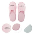 thumbnail image 3 of Zapatillas desechables plegables de 1 par Unique Bargains con impresión en inglés para mujeres en rosa, 3 of 5
