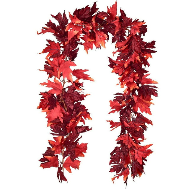 Artificial Maple Leaf Garlands Autumn Hanging Plant Portable Waterproof DIY Waterproof Fake Fall Leave Vines for Indoor Christmas Type 3