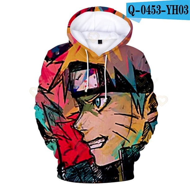 Hot Anime Naruto Sweatshirt 3D Allover Printed Boys Hoodies Uchiha Sasuke Pullovers Tops Men Clothing Drop ShippingL Adult (60-70kg) Gao Jinjia LED