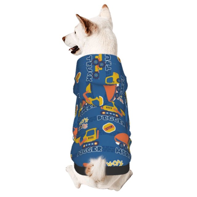Balery Construction Vehicles Sudadera con Capucha para Perros Pequeños – Ropa para Mascotas, Disfraz para Perros y Gatos, Ideal para Fiestas y Cosplay-Large