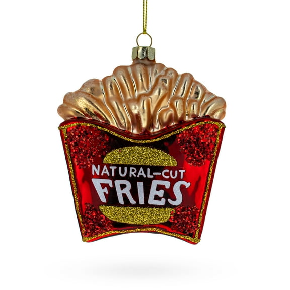 French Fries Glass Christmas Ornament