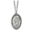 thumbnail image 1 of Saint Christopher Pewter Travel Medal Pendant 1 Inch with Blue Drawstring Gift Bag, 1 of 3