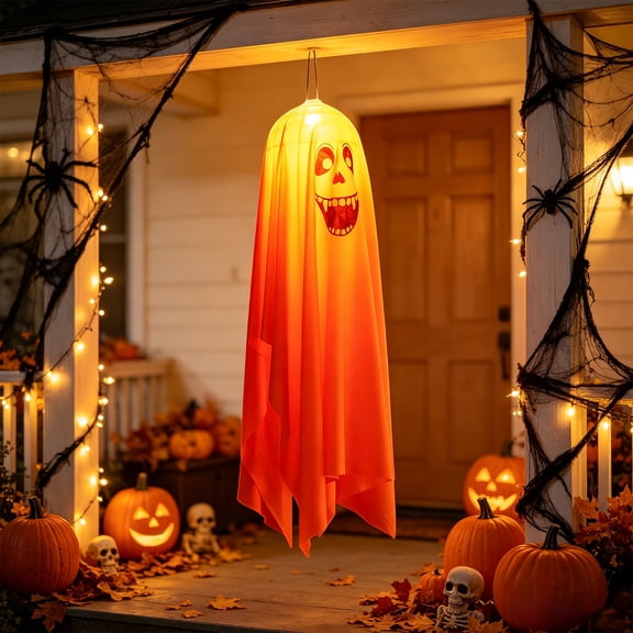 Halloween Decoration Indoor Clearance Under $15.00! Orange Halloween Decorations Outdoor Spooky Ghost With String Lights Halloween Haunteds House Props Battery Operated For Tree Patio Yard Party