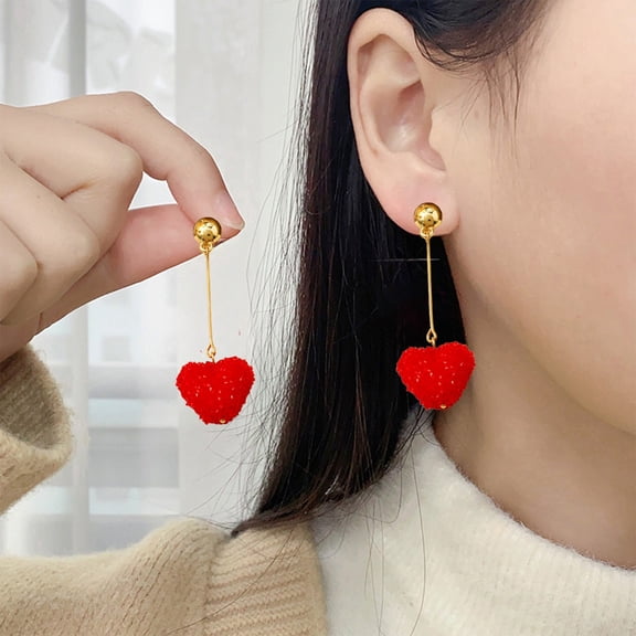 ToyKingdee Valentines Earrings for Women Red Heart Earrings Rhinestone Heart Dangle Earring for Valentines Day Gifts for Her Outfits Accessories