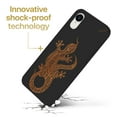 thumbnail image 3 of Wood phone case for iPhone XR compatible protective cell phone cover shockproof slim fit laser engraved Tribal Lizard design Black wood case for Men & Women by CaseYard, 3 of 7