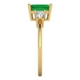 thumbnail image 3 of Clara Pucci 14K Yellow Gold 1.5ct Emerald Three-Stone Ring for Women, 3 of 8