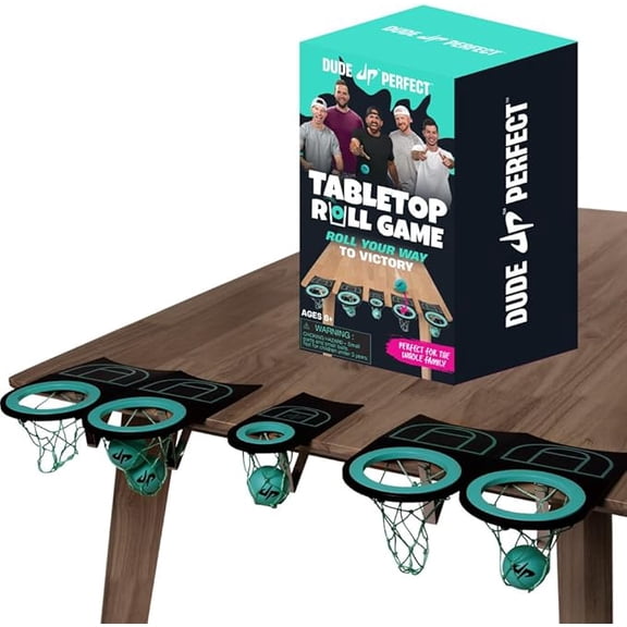 Dude Perfect Tabletop Roll, a Target Toss Game, for Kids and Adults, Great for Family and Friend Game Night, Perfect for a Gift and Parties, Ages 6 