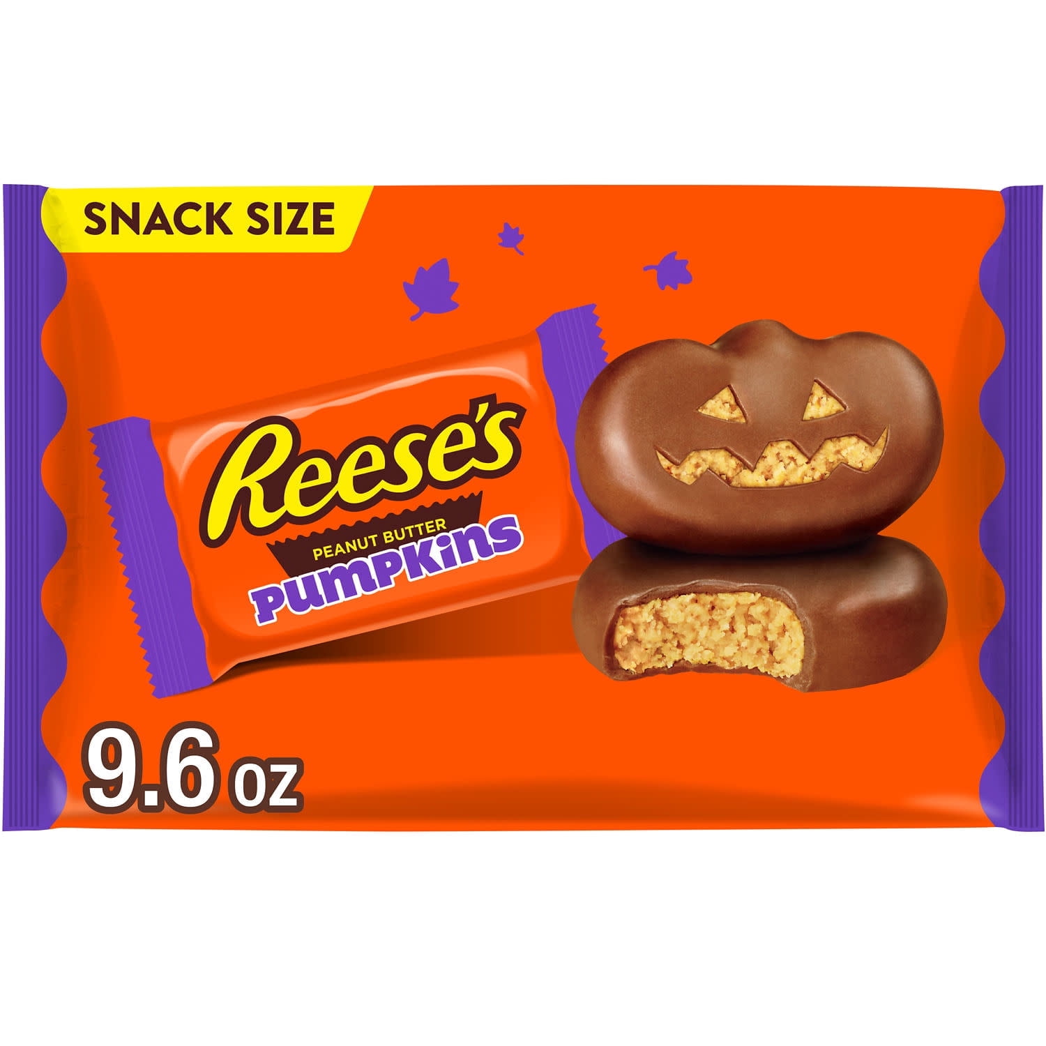 Reese’s Snack Size Milk Chocolate Peanut Butter Pumpkins, Halloween Candy Bag 9.6 oz with olive green bowl by ValueNest