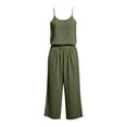 thumbnail image 4 of hoksml Women's 2 Piece Linen Cotton Set, Vacation Outfits for Women, Cami Top and Wide Leg Pants, 4 of 6
