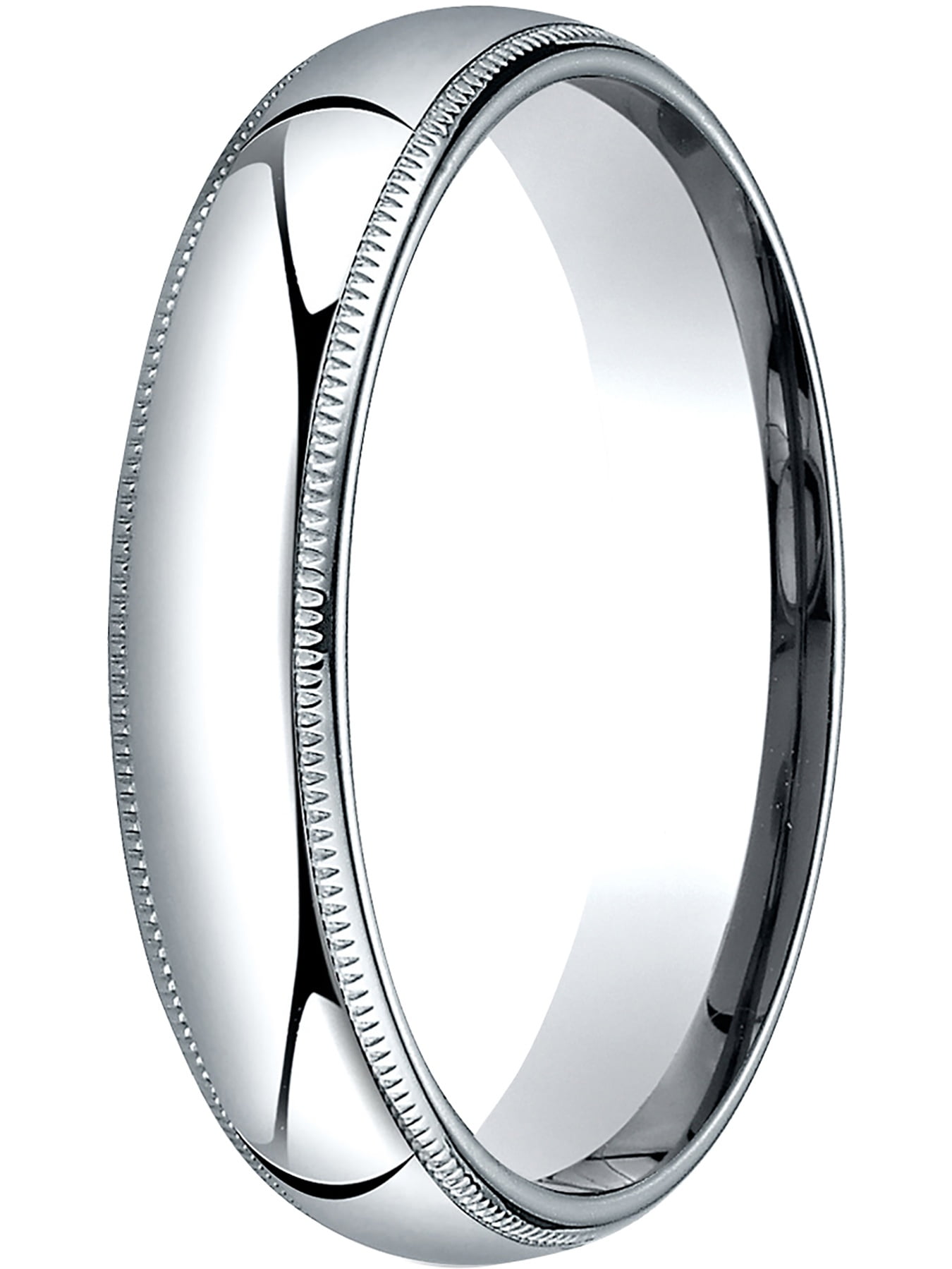 Benchmark 10K White Gold 4mm Slightly Domed Standard Comfort-Fit Wedding Band Ring Sizes 4-15 Benchmark 10K White Gold 4mm Slightly Domed Standard Comfort-Fit Wedding Band Ring Sizes 4-15