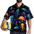 thumbnail image 4 of Alien Men's Short Sleeve Hawaiian Shirt, Casual Printed Button Down Beach Tops for Summer, Spread Collar Mens Shirts Unisex, 4 of 6