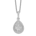 thumbnail image 2 of Auriga 925 Sterling Silver Rhodium-plated 95 Stone Micro Pav‚ CZ Teardrop Necklace with 2 Inch Extender for Women 20", 2 of 6