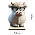 thumbnail image 6 of Soumake Ornament Wooden Highland Cow Cute Cartoon Design Vivid Appearance Fine Workmanship Home Table Craft Ornament, 6 of 8