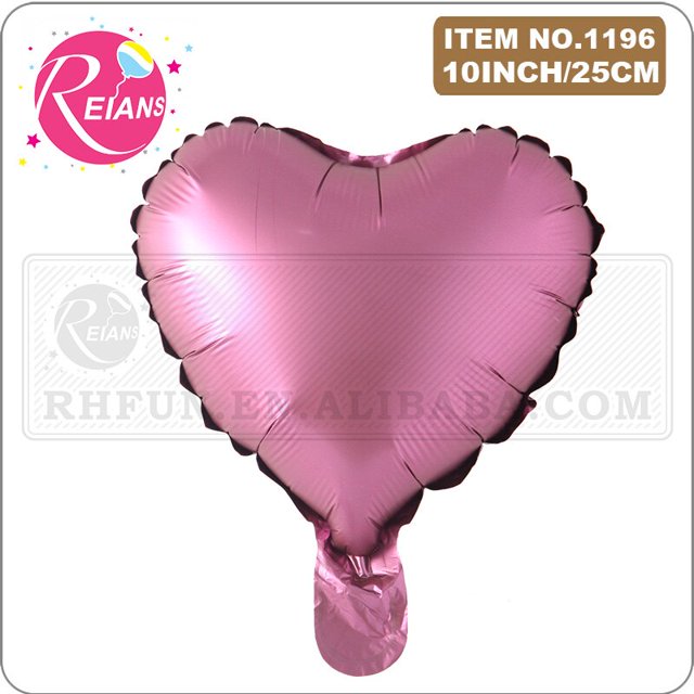 Globo de aluminio de 10 pulgadas para decoración de boda, globo metálico mate con forma de estrella de oro rosa, corazón de Metal, helio, para fiesta de cumpleaños