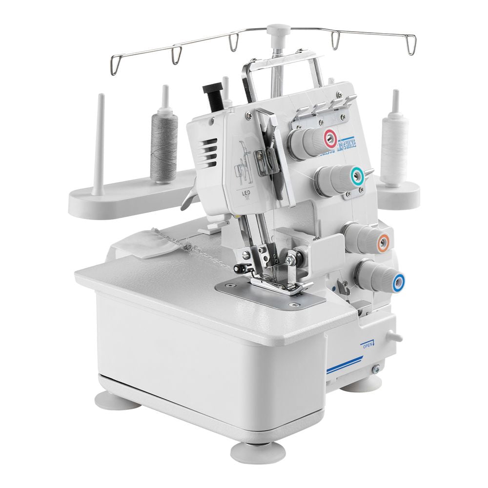 Serger Overlock Sewing Machine, 1250 Stitches Per Minute, 3 and 4 Thread Capability, with LED Light and Strong Suction Feet, Heavy-Duty Metal Frame Sewing Machine for Various Fabrics, White