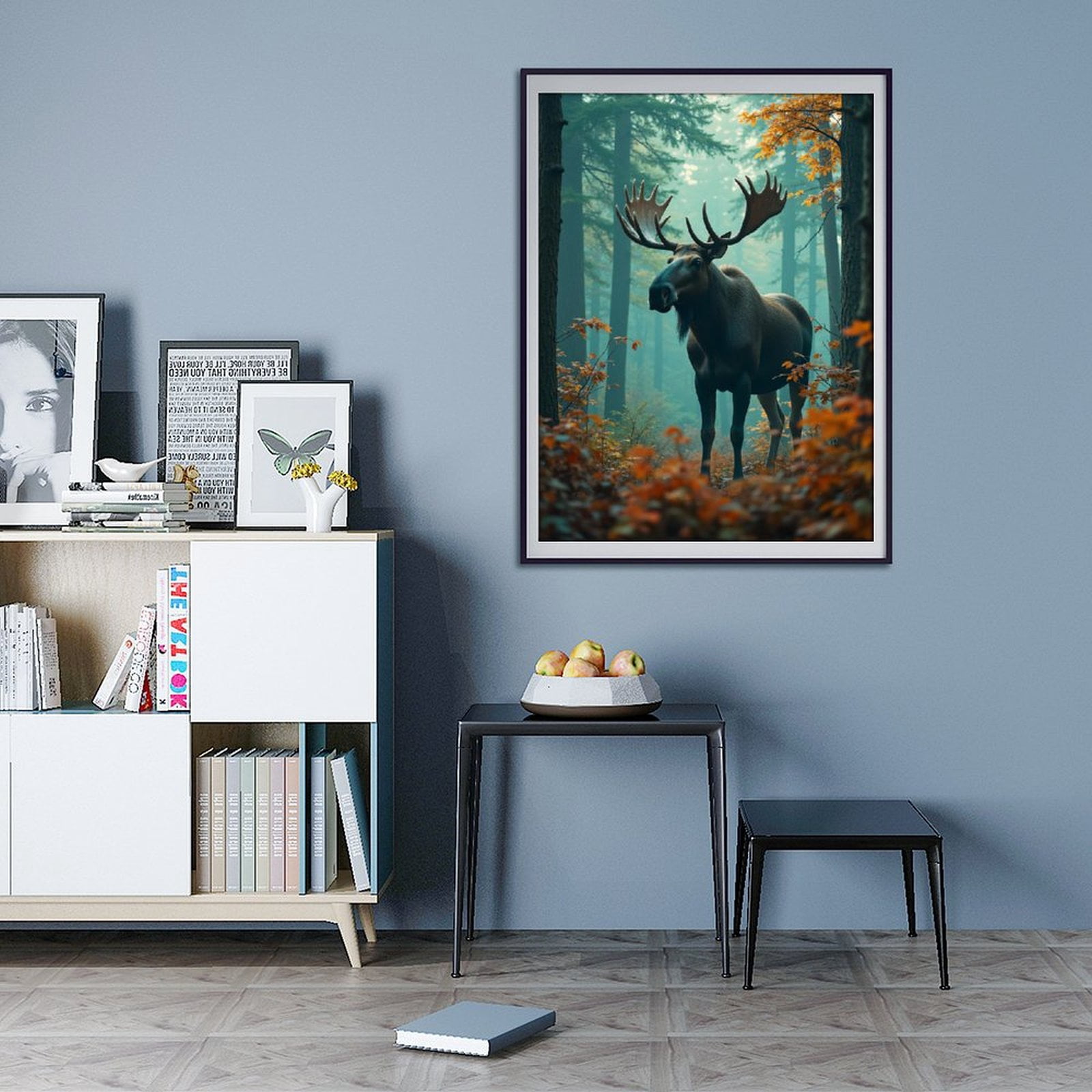 Diamond Art Kit for Adults, Moose In Autumn Forest Diamond Painting for Adults Beginners, 5D DIY Diamond Art Painting Kits, Colorful Diamond Painting Craft for Home Decor 12x16