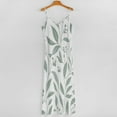 thumbnail image 5 of Sage Green Leafy Floral Pattern Sleeveless Suspender Dress Summer Fashion Casual Long Dress, 5 of 9