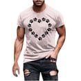 thumbnail image 1 of FAIWAD Men Summer Tops Short Sleeve Round Neck Printed T-Shirts Slim Stretch Workout Tops, 1 of 5