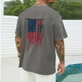 thumbnail image 3 of Shirts for Men Short Sleeve Round-Neck Independence Day Print Casual Shirts Dark Gray XXL, 3 of 5