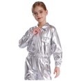 thumbnail image 4 of YUUMIN Veste Métallique Décontractée à Sequins pour Filles et Garçons, Veste à Col Rabattu avec Fermeture Éclair, Argent 16, 4 of 4