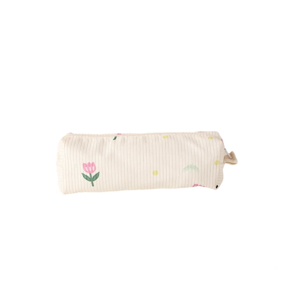 Cute Pencil Pouch, Slim Cylindrical Floral Print Pen Bag, Lightweight Portable Stationery Organizer for Office Desk Artist Creation and Travel Storage