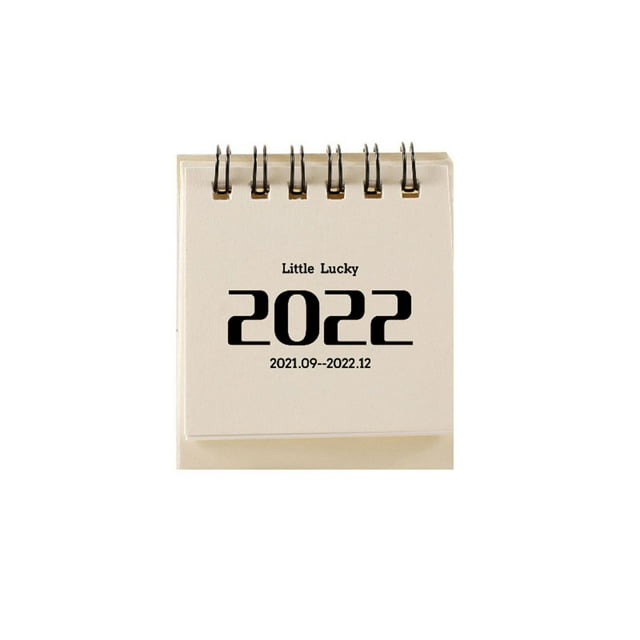 PVCS 2022 Desktop Calendar Student Portable Notepad Ornament Decoration Beige