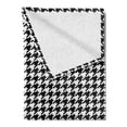 thumbnail image 2 of Modern Soft Flannel Fleece Throw Blanket, Illustration of Bizarre Shapes Houndstooth Inspired Graphics, Cozy Plush for Indoor and Outdoor Use, 60" x 80", Charcoal Grey and White, by Ambesonne, 2 of 5
