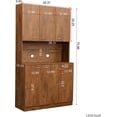 thumbnail image 2 of 70" Tall Pantry Storage Cabinet, Wood Microwave Stand with 6 Doors, Adjustable Shelves, Countertop, Modern Kitchen Hutch Cabinet for Dining Room, 2 of 9