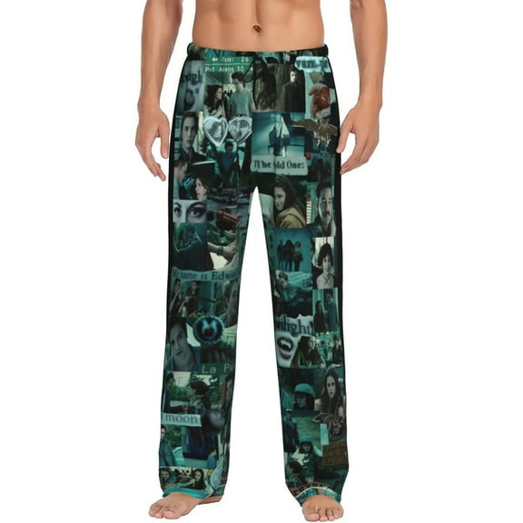 The Twilight Saga Pajama Pants for Men, Super Soft All over Print Lounge Pants Sleepwear Bottom with Pockets Drawstring