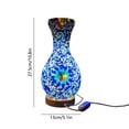 thumbnail image 3 of USB Glass Vase LED Night Light 13.77In Mediterranean Geometric Pattern 2 In 1 Vase Ambient Lamp 3 Level Dimming Flicker Light for Bedroom Bedside Living Room Homestay Housewarming Holiday Gift Decor, 3 of 7
