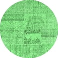 thumbnail image 1 of Ahgly Company Indoor Round Patchwork Emerald Green Transitional Area Rugs, 3' Round, 1 of 4