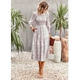 thumbnail image 3 of OUSIMEN CA Robe Décontractée Imprimée à Taille Fermée pour Femmes Printemps et Été 2023, 3 of 5