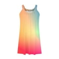 thumbnail image 5 of safuny Women's Trendy Mini Loose Sundress Tie Dye Print Sleeveless Round Neck Dress Elegant Beach Leisure Retro Holiday Clothing Fashion Summer Multi-color M, 5 of 6