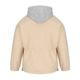thumbnail image 4 of IROINNID Men's Long Sleeve Woolen Short Hooded Jacket Solid Color Casual Winter Jacket With And Pockets Windbreaker Coat, 4 of 6
