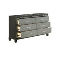 thumbnail image 4 of Benjara BM316125 65 in. Ren 6 Glitter Front Storage Drawers Black & Silver Chrome Wide Dresser, 4 of 6