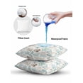 thumbnail image 6 of Outdoor Pillows Waterproof, Teal Coastal Throw Pillows with Inserts Included, Summer Nautical Beach Coral Starfish Shell Vintage Indoor Outdoor Decorative Lumbar Pillow for Bed/Couch 18"x18", 1Pcs, 6 of 8