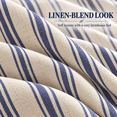 thumbnail image 2 of Blue Striped Farmhouse Shower Curtain with Ruffle Hem, 72 x 72 Inch Linen Textured Rustic Shower Curtain for Bathroom, Vintage Country Cottage Style, Blue and Cream, 2 of 6