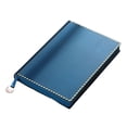 thumbnail image 1 of Injueey Cuaderno de tamaño A5, diario escolar de cuero, diario, papelería, 160 hojas, oficina, estudiantes, libro universitario, regalo para niños, Suministros de escritura y corrección Azul, 1 of 6