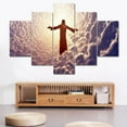 thumbnail image 4 of TISHIRON 5PCS Framed Jesus Canvas Wall Art Set,50"x24"Jesus Christ in White Clouds Canvas Prints for Living Room, Bedroom, Office Home Wall Decor, 4 of 7