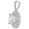 thumbnail image 2 of Precious Stars 14K White Gold 9-mm Round-cut Cubic Zirconia Crown Halo Pendant - No Chain, Pendant Only, 2 of 5
